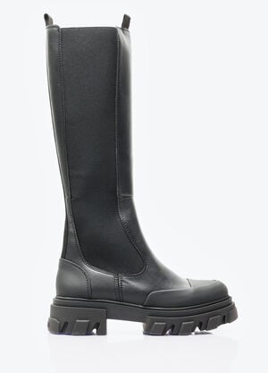 Moncler Cleated High Chelsea Boots Black mon0257002