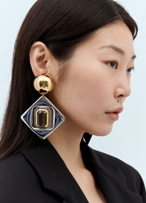Saint Laurent Geometric Earrings Black sla0256017
