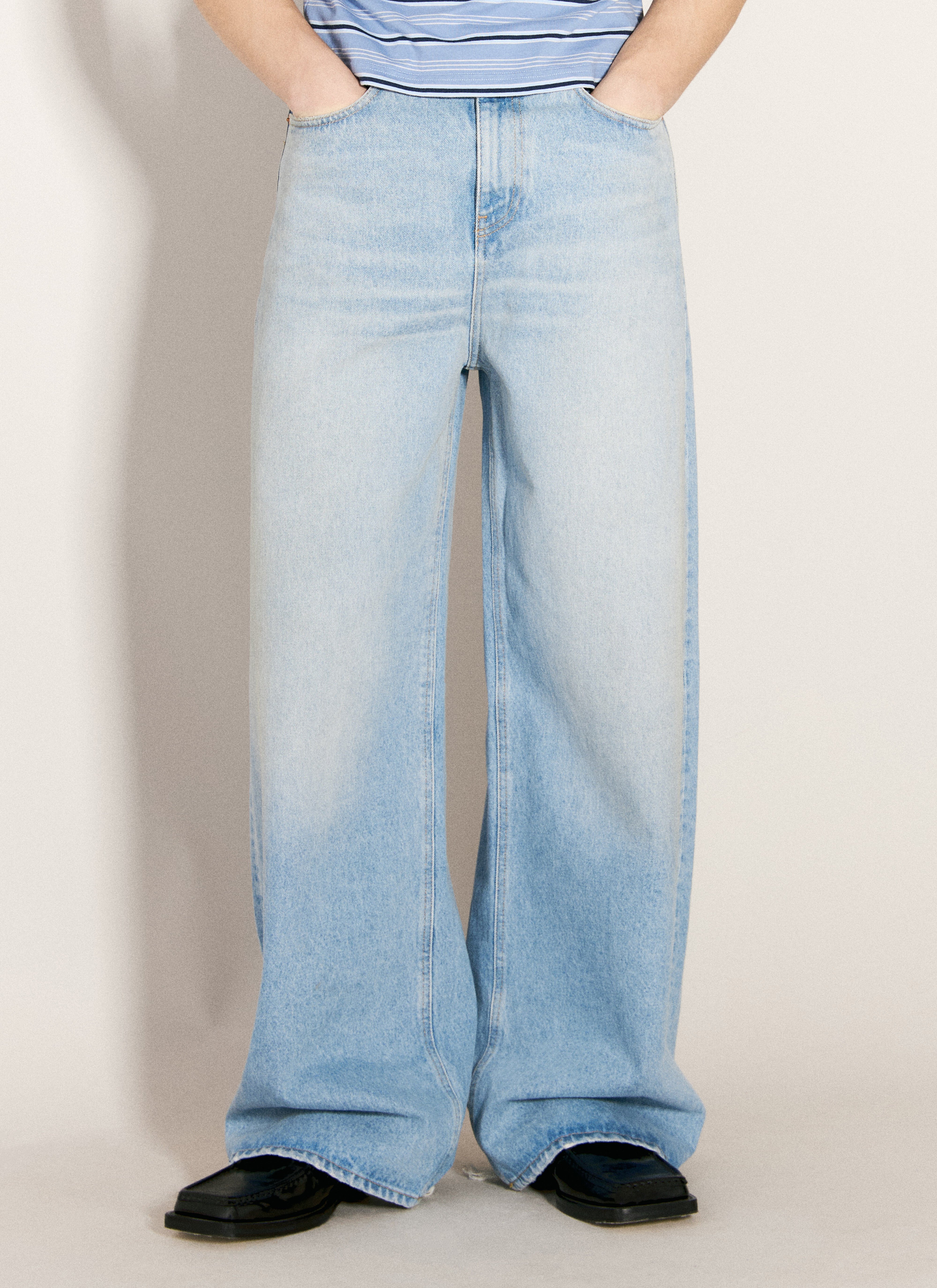Acne Studios Extended Wide Leg Jeans Blue acn0157005