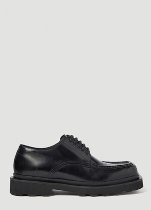 Prada Brushed Leather Derby Shoes Black pra0154010