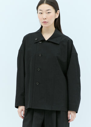 Issey Miyake Ease Wool Jacket Black ism0257008