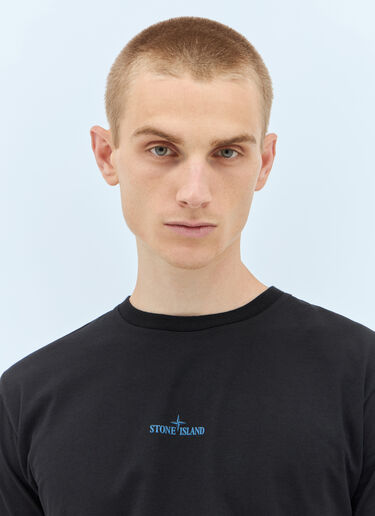 Stone Island Logo Applique T-Shirt Black sto0158053