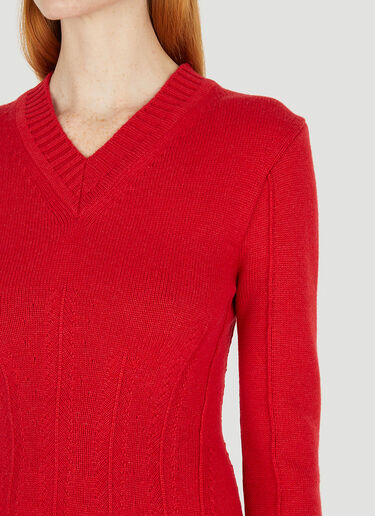 Alexander McQueen 迷你针织连衣裙 红色 amq0249013
