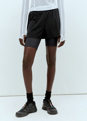 Acne Studios Adasi 8" Double Liner Shorts Black acn0257010