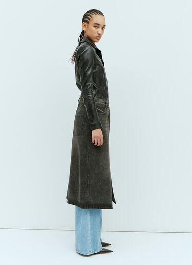 Diesel L-Ory Leather And Denim Coat Black dsl0257006