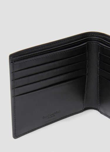 Saint Laurent Patent Bi-Fold Wallet Black sla0154037