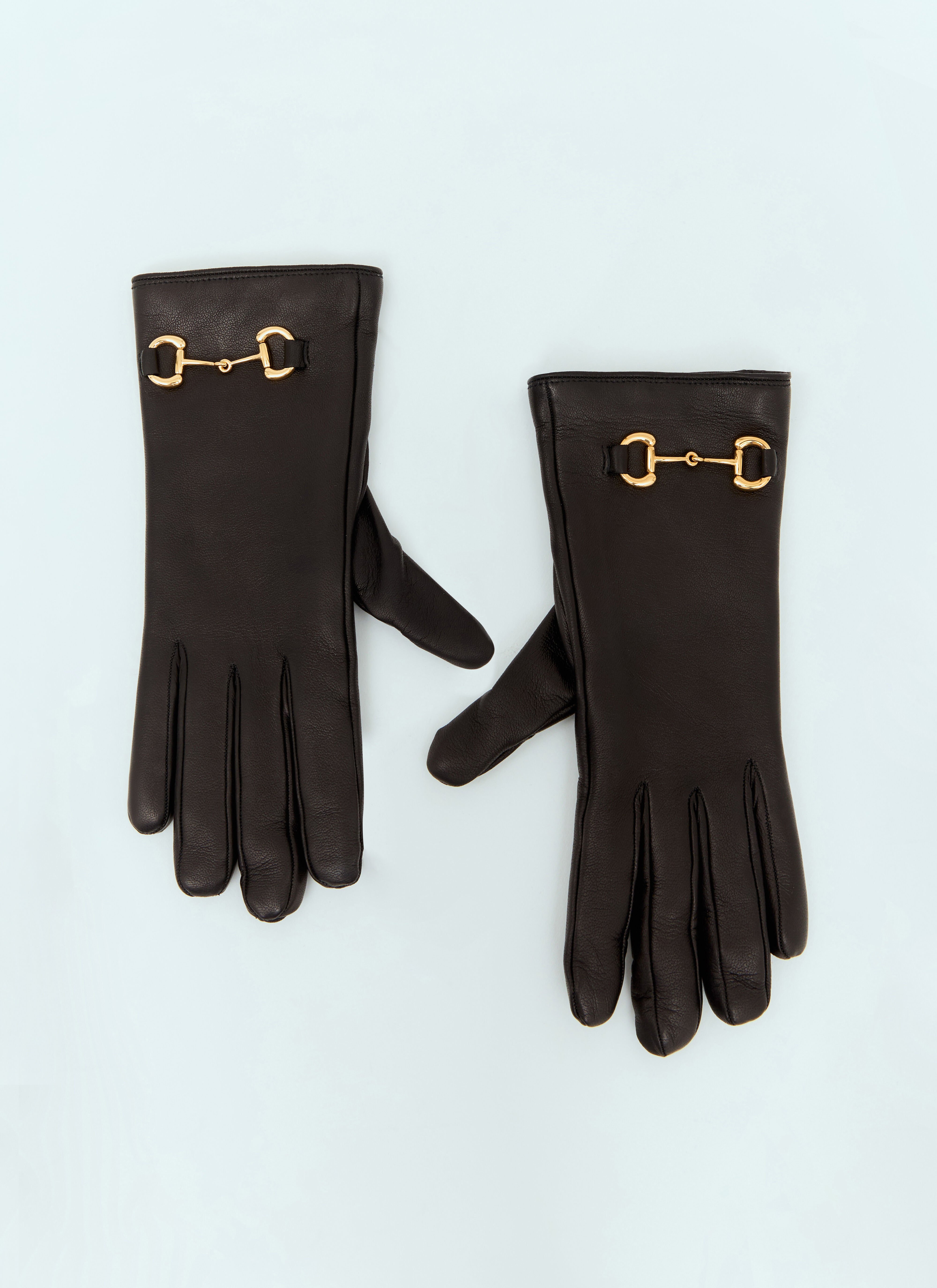 Moncler Leather Horsebit Gloves Black mon0257036