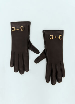 Moncler Leather Horsebit Gloves Black mon0257036