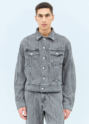 Acne Studios Multi Rivet Denim Jacket Grey acn0155001