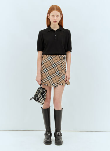 Burberry Check Mini Skirt Beige bur0257013