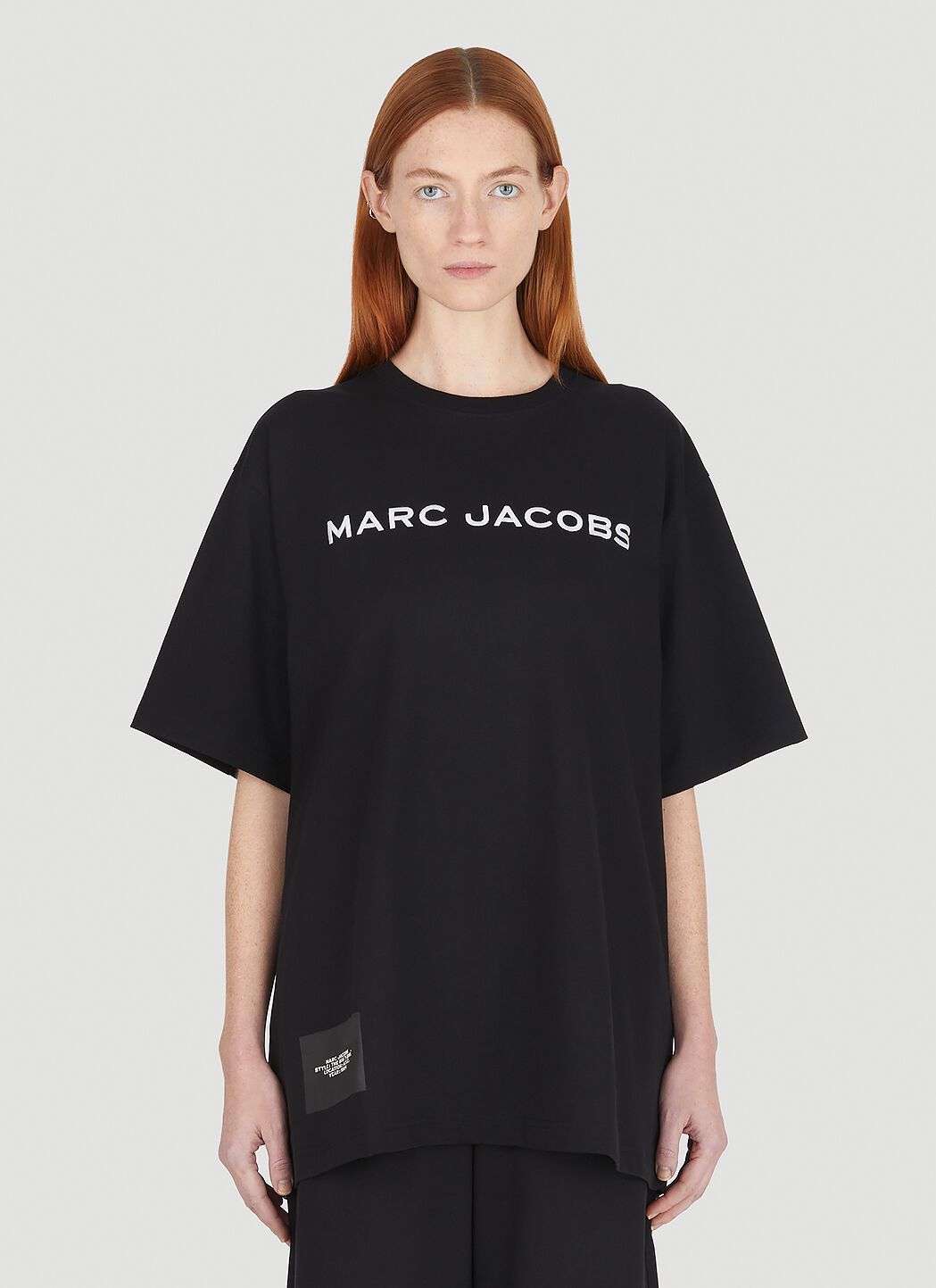 Marc Jacobs Logo Print Big T-Shirt in Black | LN-CC
