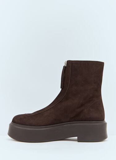 The Row Zipped Boots Brown row0258023