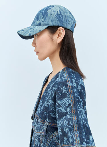 GANNI Logo Embroidery Baseball Cap Blue gan0257060