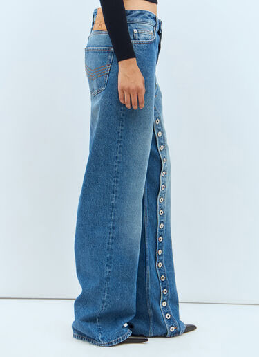 Jean Paul Gaultier Buttoned Leg Jeans Blue jpg0357002