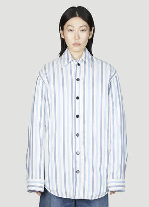 Balenciaga Silk Stripe Shirt Black bal0155057
