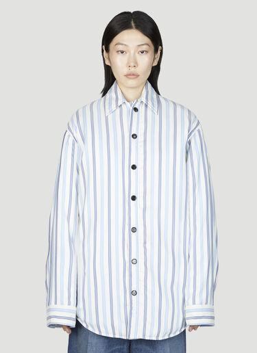 Bottega Veneta Silk Stripe Shirt Blue bov0255020