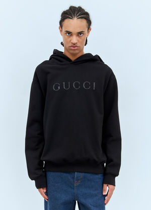 Gucci Crystal Logo Hooded Sweatshirt Brown guc0158001