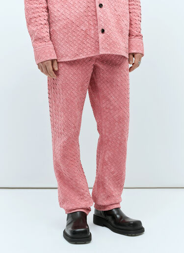 Bottega Veneta Intrecciato Suede Pants Pink bov0157001