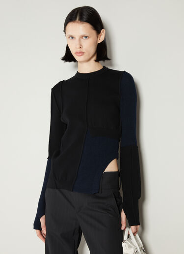 MM6 Maison Margiela Panel Knit Sweater Black mmm0253011