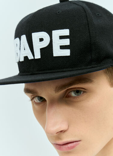 A BATHING APE® BAPE 패치 스냅백 캡 블랙 aba0154014