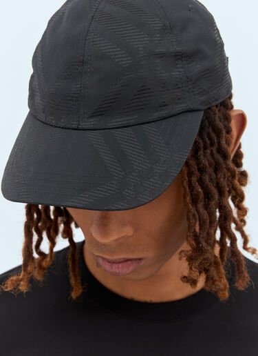 Burberry Check Baseball Cap Black bur0157027