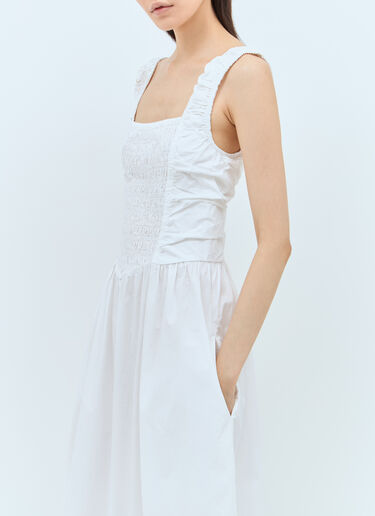 GANNI Cotton Poplin Midi Dress White gan0257010