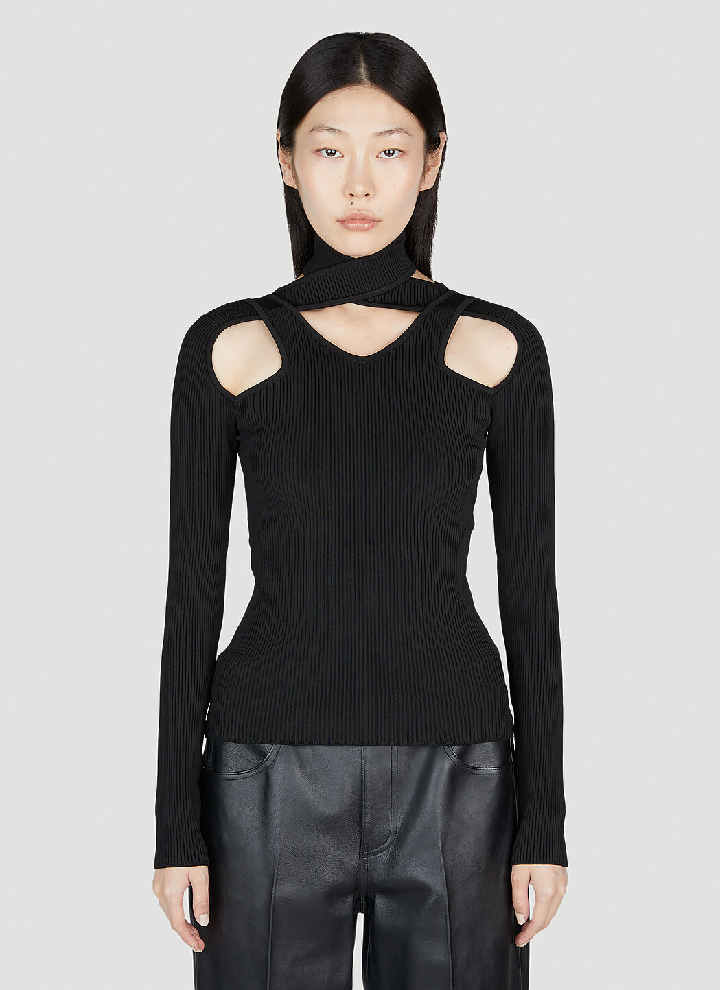 Coperni Cut-Out Knit Sweater Black cpn0255010