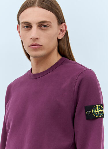 Stone Island Ribbed Sides Sweatshirt Purple sto0158047