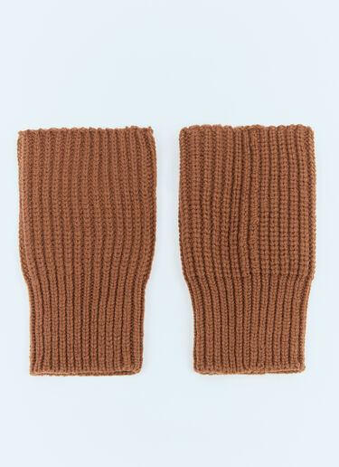 Dries Van Noten Wool Cuffs Brown dvn0158033