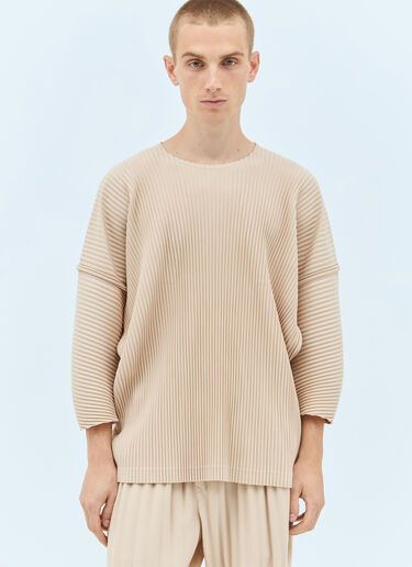 Homme Plissé Issey Miyake Long-Sleeve Pleated Top Beige hmp0157001