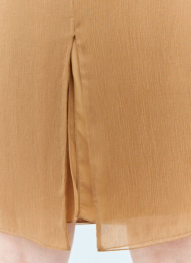 Miu Miu Silk Skirt Brown miu0258010