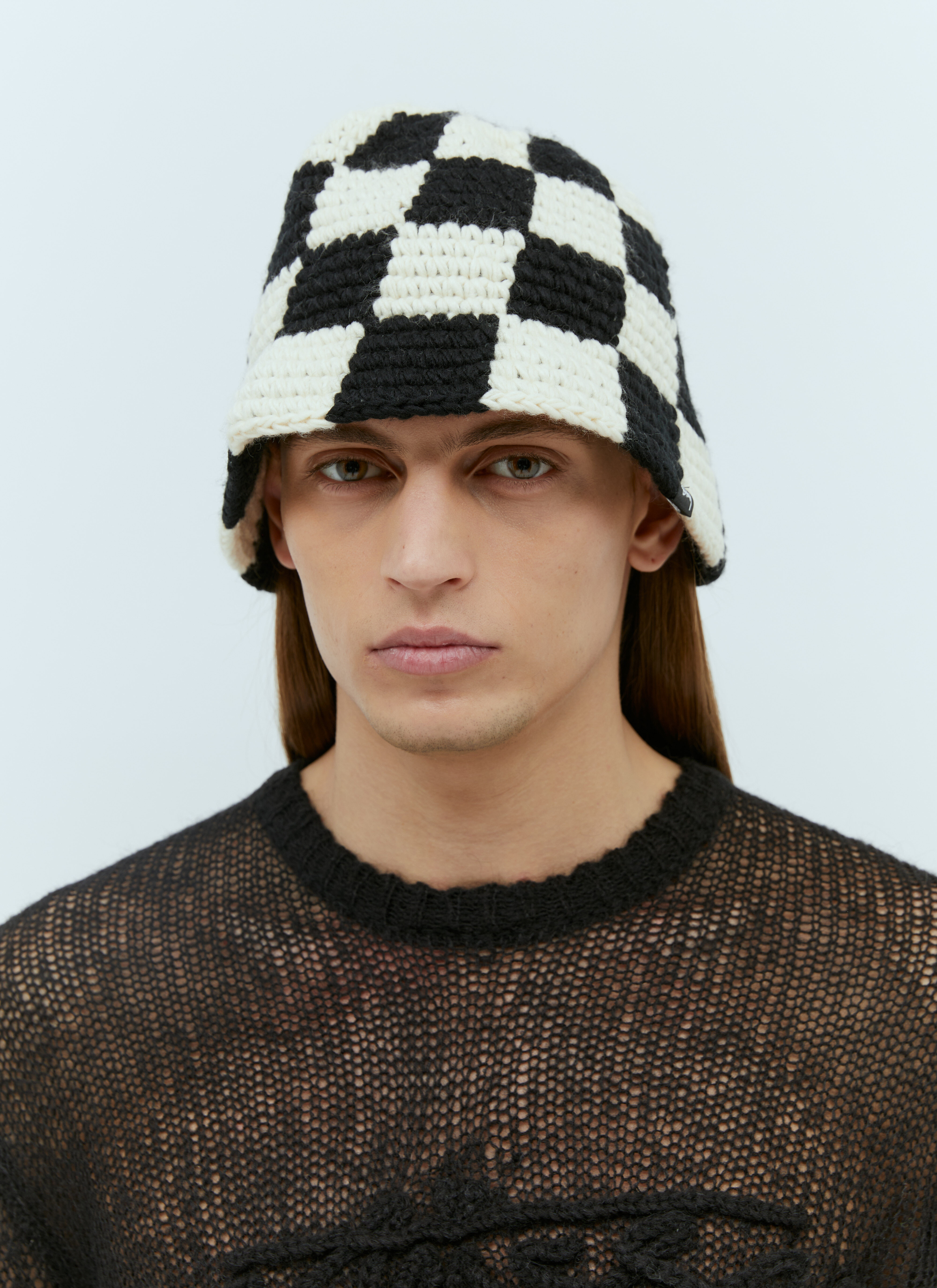 Check Knit Bucket Hat