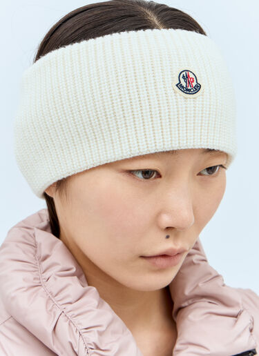 Moncler Logo Patch Headband White mon0257041