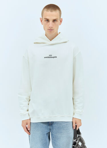 Maison Margiela Upside-Down Logo Hooded Sweatshirt Off white mla0151078