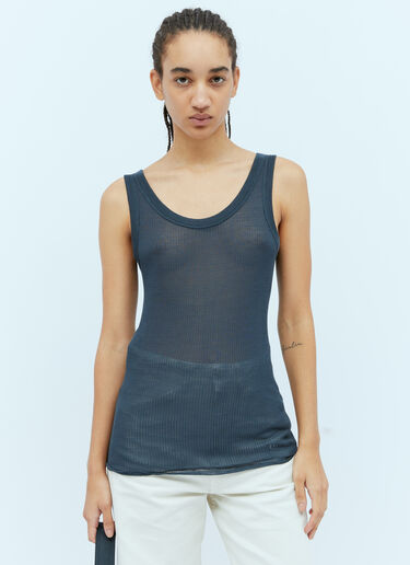 Blue Seamless Tank Top by LEMAIRE on Sale