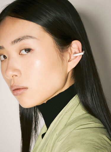 Rick Owens Prong Ear Cuff Silver ric0257023