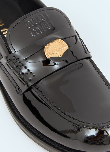 Miu Miu Patent Penny Loafers Black miu0258060