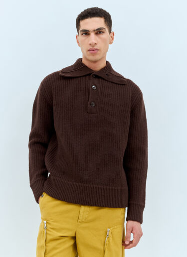 Dries Van Noten Mudra polo 针织衫 棕色 dvn0158024