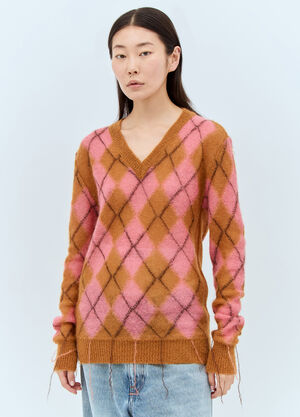 Marni Argyle Sweater Pink mni0257016