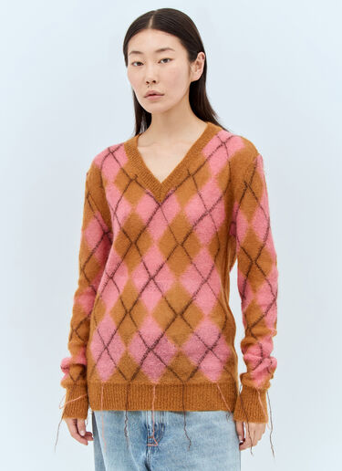 Marni Argyle Sweater Pink mni0257005