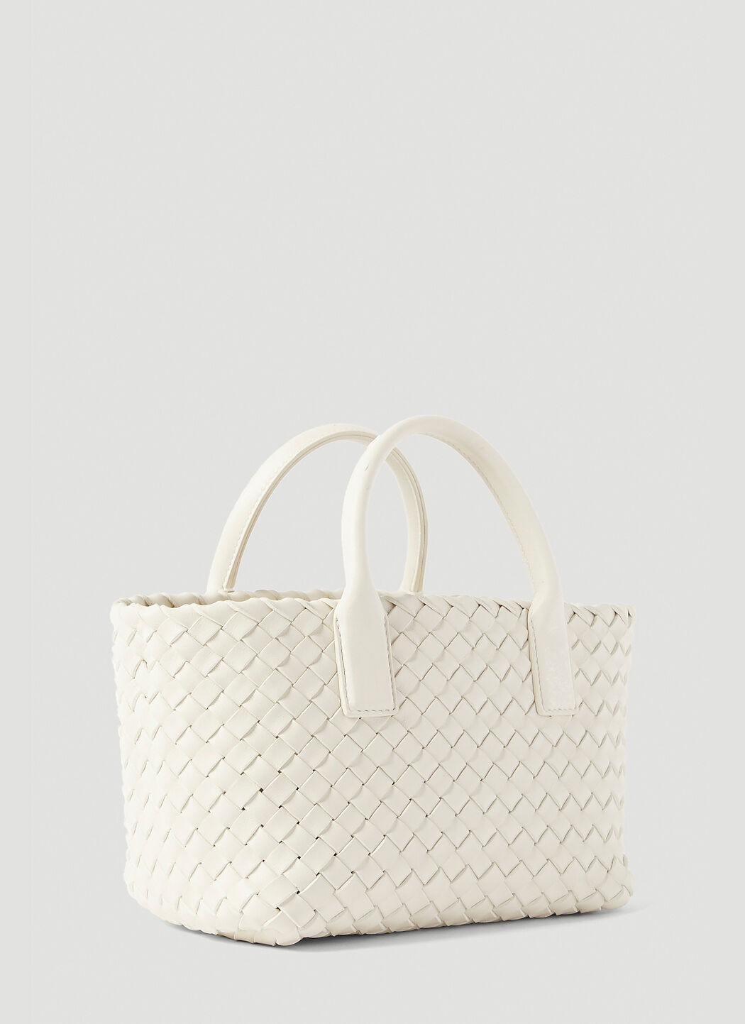 Bottega Veneta Cabat Mini Intrecciato Leather Tote In White | ModeSens