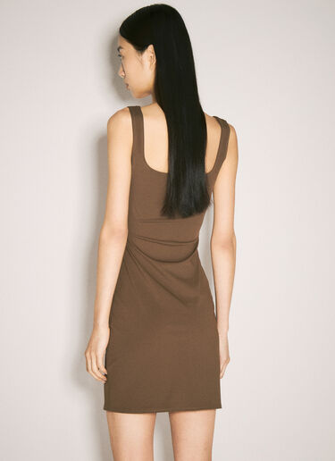 Entire Studios Square Neck Mini Dress Brown ent0257010