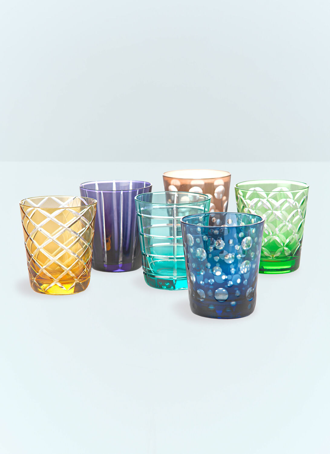 Shop Polspotten Cuttings Set Of Six Tumblers In Multicolour