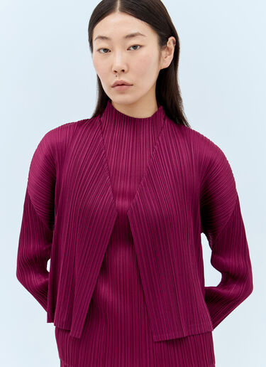 Pleats Please Issey Miyake May Cardigan Burgundy plp0257011