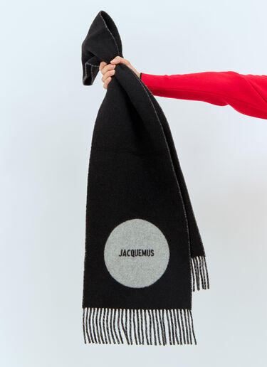 Jacquemus L'Echarpe Rond Carre Scarf Black jac0158020