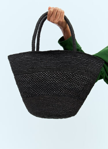 The Row Emilie Raffia Handbag Black row0256039