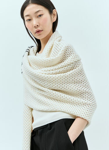 Max Mara Large Wool And Cashmere Scarf White max0255009