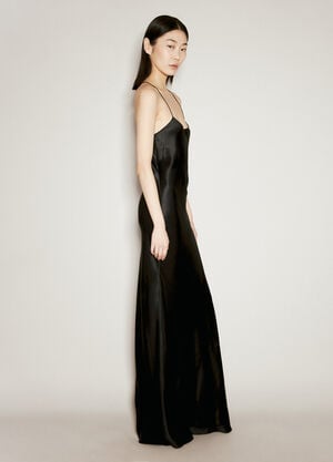 Saint Laurent Silk Maxi Dress Black sla0256016