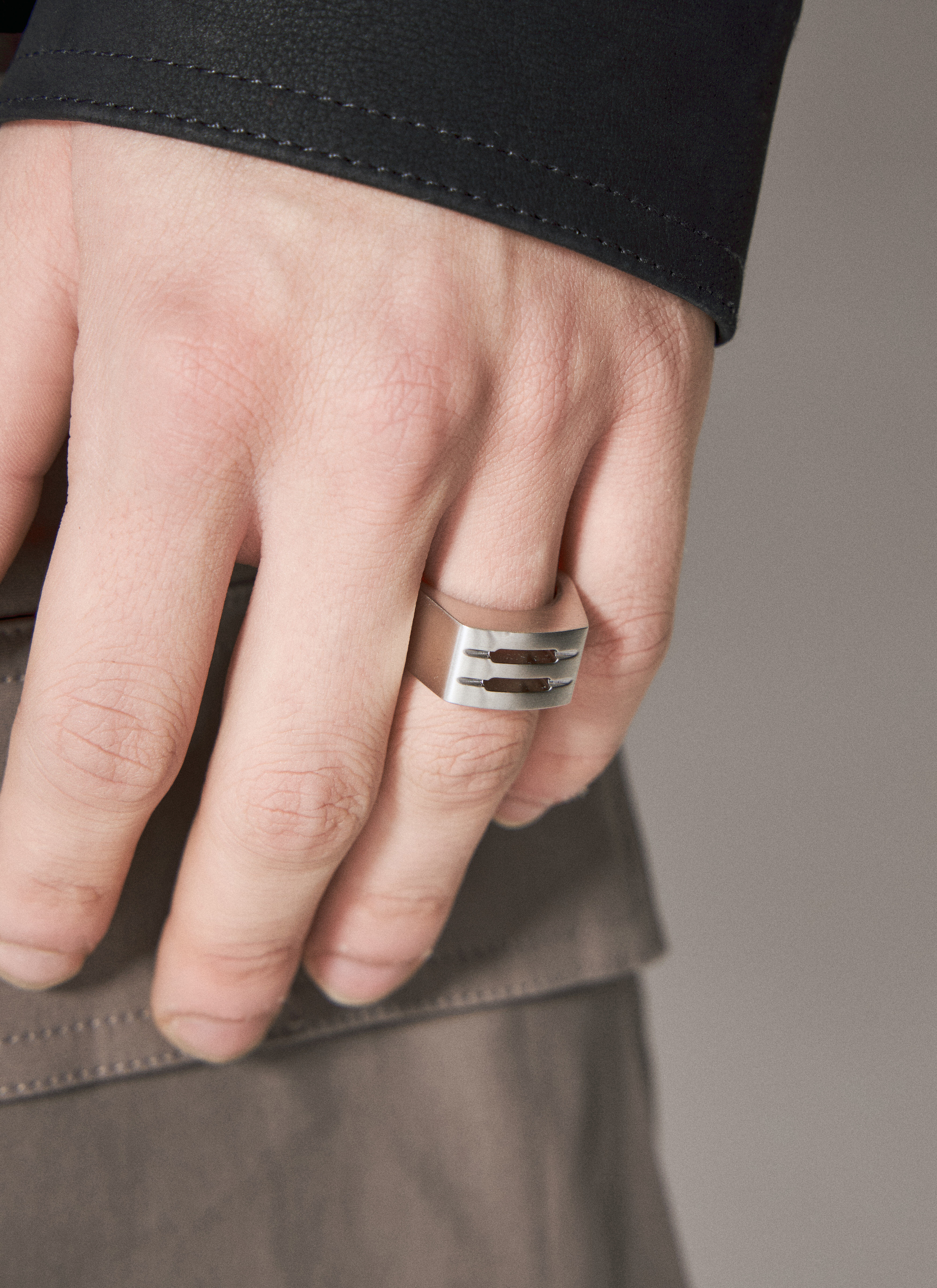 Acne Studios Grill Ring Silver acn0156021