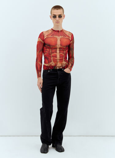 Jean Paul Gaultier Ecorche Mesh Top Red jpg0157001